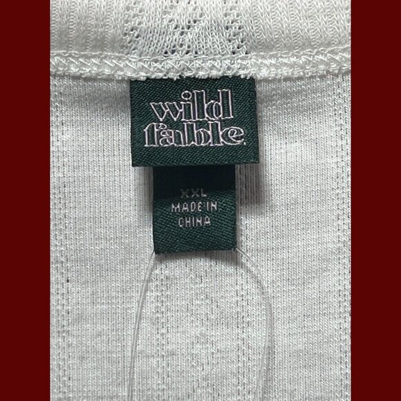Wild Fable - Women's Long Sleeve Pointelle T-Shirt - White - XXL - Picture 9 of 12